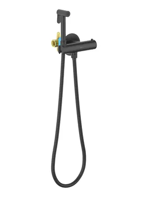 Смеситель с гигиеническим душем Aquatek AQ1027MB термостатический, черный матовый