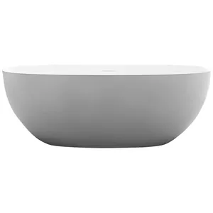 Ванна из искусственного камня Abber (1700x750) отдельностоящая, слив-пер, белая мат AS9624-1.7