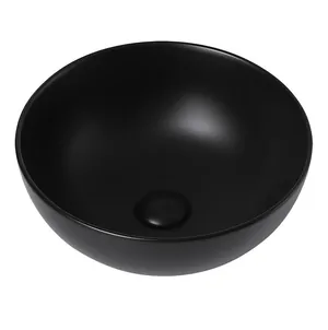 Раковина накладная ABBER d360 без отв. под смеситель и перелив, черный мат. AC2105MB