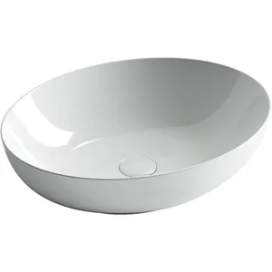 Раковина накладная Ceramicanova 520х395х130 овальная, без перелива, белый CN6017