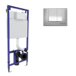 Комплект BERGES инсталляция для скрытого монтажа унитаза, клавиша смыва S2 арт. 040242