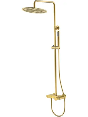 Душевая система Boheme 128-MG.3 настенная, с изливом, верхний/ручной душ, золото мат