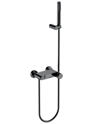 Смеситель Boheme 123-SGM.3 для ванны/душа, настенный, с изливом, с ручным душем, графит гл