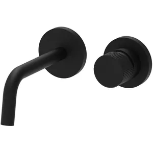 Смеситель для раковины Paffoni встраиваемый, однозахватный, на 2 отв., черный матовый 006NO70