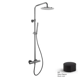 Душевая система FIMA Carlo Frattini термостат, верхний/ручной душ, черный матовый F4285/R256NS