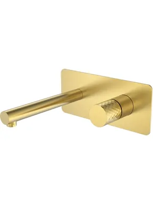 Смеситель Boheme 125-MG для раковины, встраиваемый, однозахватный, ручка:diamond, золото мат