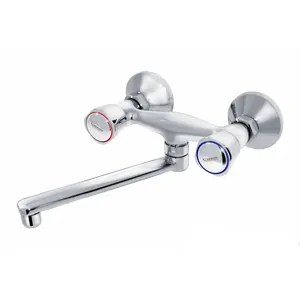 Смеситель для кухни настенный VARION Armaturen 1105171 резиновые кран-буксы, плоский излив