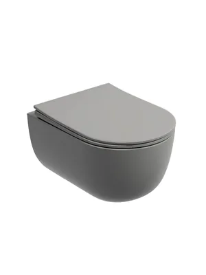 Унитаз подвесной Ceramicanova 490х355х320 без ободка, сиденье м/л, антрацит матовый CN6063MH