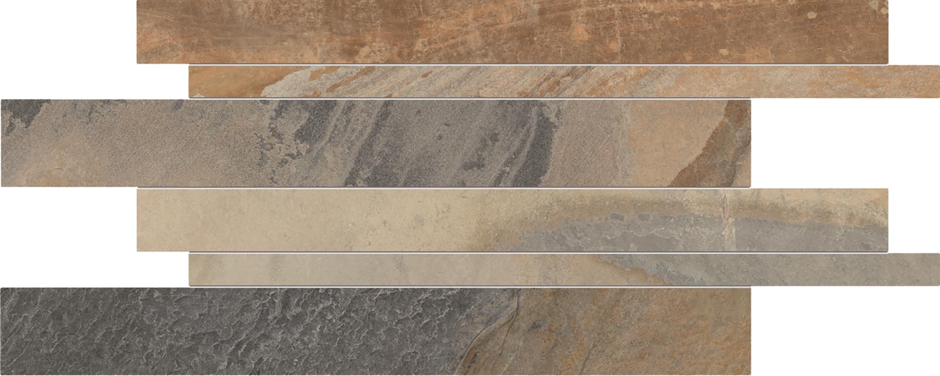 мозаика Cornerstone Listelli Sfalsati Slate Multicolor 30x60