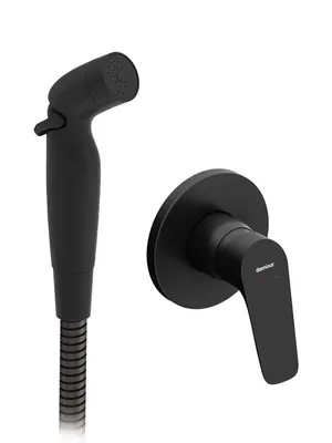 Смеситель с гигиеническим душем Damixa встраиваемый, однозахват., черный матовый 777510300