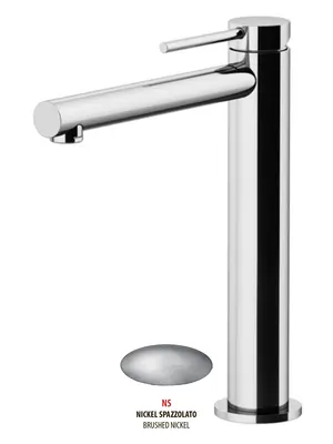 Смеситель GATTONI 9046/90NS для раковины, с донным клапаном, никель браш