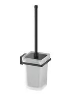 Ершик для унитаза Aquatek AQ4310MB подвесной, стекло матовое, цвет: черный матовый