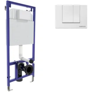 Комплект BERGES инсталляция для скрытого монтажа унитаза, клавиша смыва S1 арт. 040241