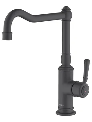 Смеситель для кухни Aquatek AQ1580MB однозахватный, поворотный излив 242мм, черный матовый