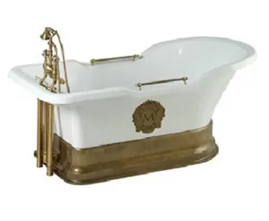 Ванна MIGLIORE 180x87 белая, на подиуме бронза + 2 декора "MIGLIORE" 25809