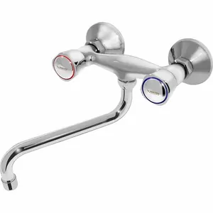 Смеситель для кухни настенный VARION Armaturen 1101171 резиновые кран-буксы, круглый излив