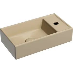 Раковина подвесная Ceramicanova 407х217х100 чаша слева, отв. под смесит.,капуч. матCN6051LMC