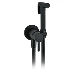 Гигиенический душ Giulini FSH25NO однорычажный смеситель, лейка, шланг, цвет: черный матовый