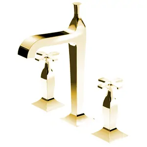 Смеситель для раковины Zucchetti ZB1426 C40 на 3 отверстия, золото