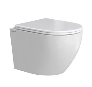 Унитаз подвесной Berges 490х360х360 безободковый, сиденье быстросъемное микролифт, белый 081127