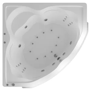 Ванна акриловая Акватек 164х164 гидро+аэро массаж, пневмо управление,панель,каркас,слив