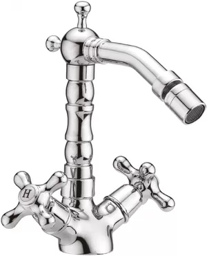 Смеситель CEZARES BS2-01 для биде, двухзахватный, с донным клапаном, излив 134 мм, хром