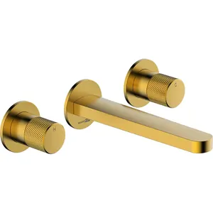 Смеситель WasserKRAFT 8245 для раковины, встраиваемый, двухзахватный, матовое золото