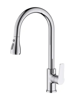 Смеситель для кухни Aquatek AQ1784CR однозахватный, с вытяжным изливом 228мм, цвет: хром