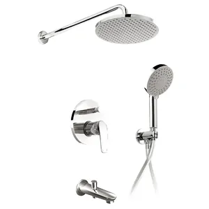 Душевая система ESKO встраиваемый смеситель на 2 потреб., излив, верхний/ручной душ, хром
