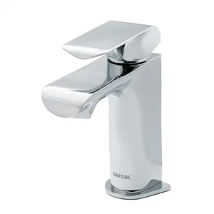 Смеситель для умывальника Swedbe 2210 однозахватный, низкий излив 111 мм, цвет: хром