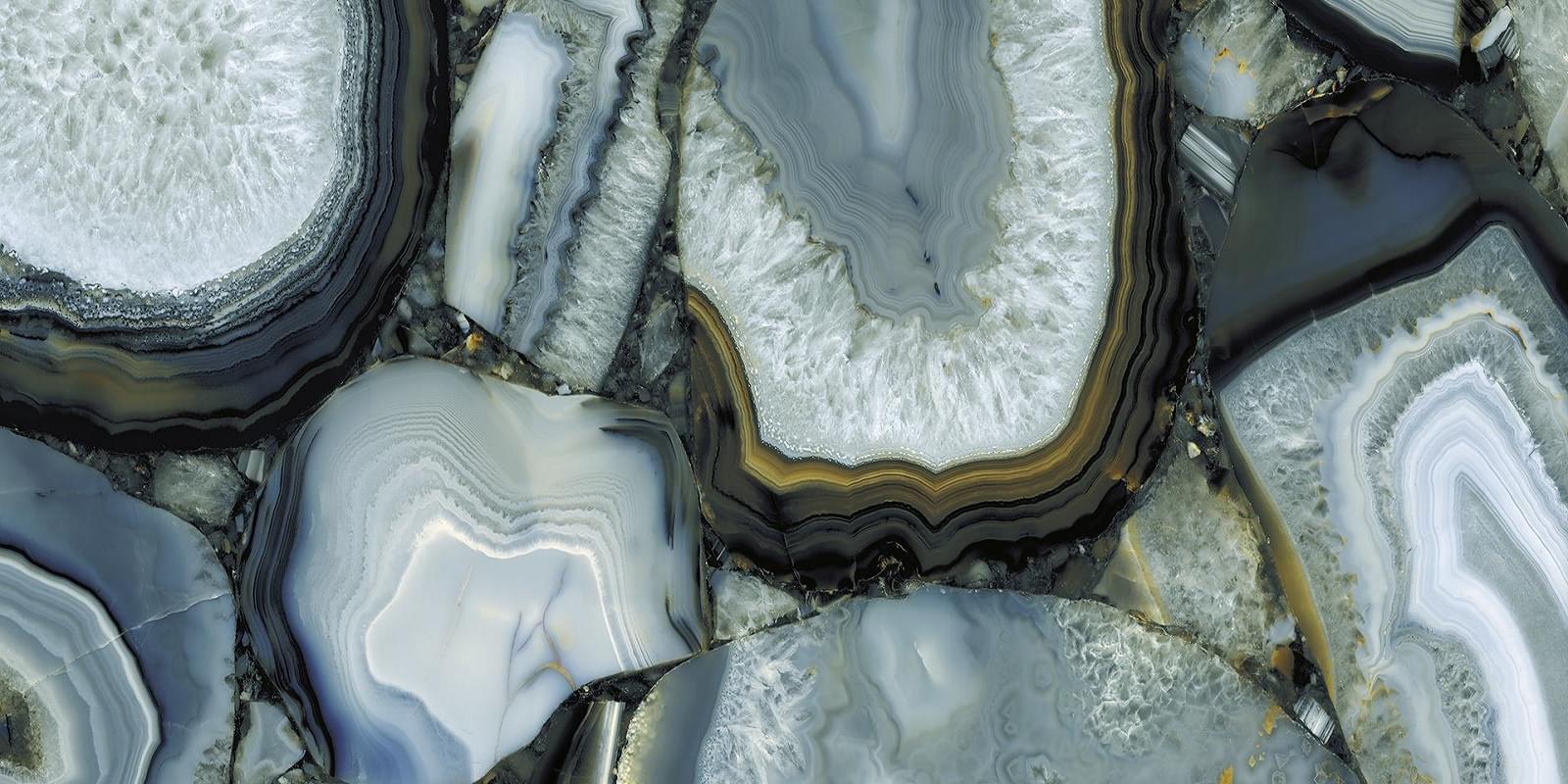 панно Marmi Stuoiato Book Match A Agate Azure Full Lappato 162x324
