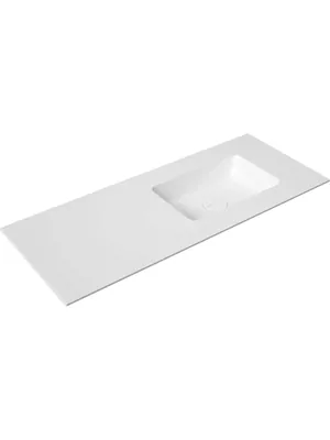Мебельная раковина Kupala (1210х490х9) белая матовая, искусственный камень, накладка на слив в комплекте WBD121001