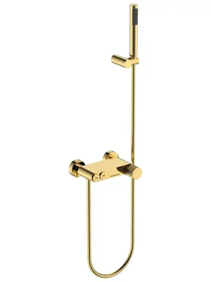 Смеситель Boheme 123-GG.3 для ванны/душа, настенный, с изливом, с ручным душем, золото