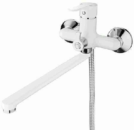 Смеситель Ledeme для ванны и душа, с душевой лейкой, поворотный излив, белый L2203W