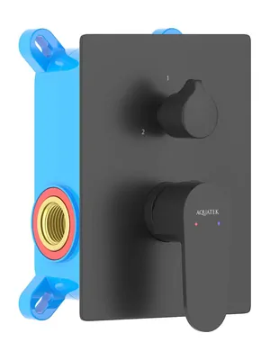 Смеситель для ванны/душа Aquatek AQ1246MB встраиваемый, 2 режима, однозахватный, черный мат