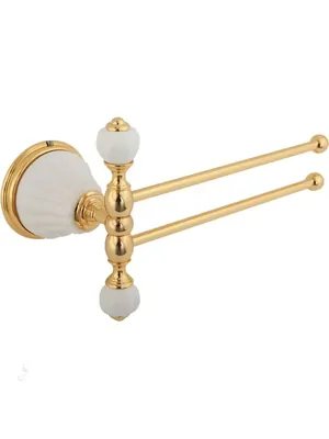 Migliore Полотенцедержатель двойной поворотный 20 см керамика, золото ML.OLV-60.624.BI.DO