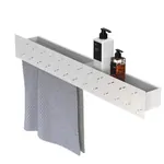 Полка FLOW Double 700х92х90 настенная, полотенцедержатель слева, белый Fl--d70л-б