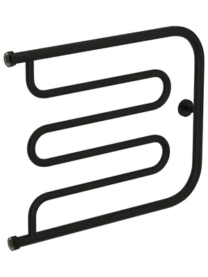 СУНЕРЖА Лира + Полотенцесушитель 500х650 черный матовый, накидная гайка 1"