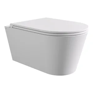 Унитаз подвесной Alice 550х350х420 покрытие Aliglaze+, безободковый, белый мат. 31170109+FIX10