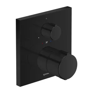 Смеситель Duravit для душа термостат с переключ., панель квадрат, 1 выпуск, черный C1420001504