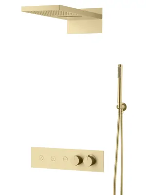 Душевая система Boheme 131-MG встраиваемая, термостат, верхний/ручной душ, золото мат