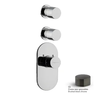 Смеситель для душа FIMA Carlo Frattini встраиваемый, термостат, 2 источника, черный браш. F3253X2CS