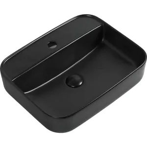 Раковина накладная Aquanet -2-MB 500х400х140 без перелива, отв. под смеситель, черный мат 273670