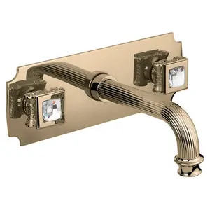 Смеситель CEZARES -BLS2-02-Sw для умывальника, встраиваемый, дон.клапан, бронза/ручки Swarovski