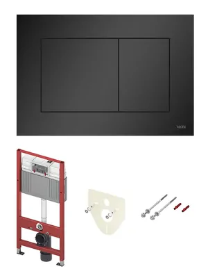 TECE Комплект для установки подвесного унитаза с панелью смыва черная матовая 9400414