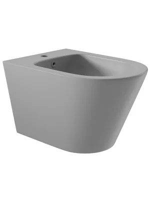 Биде подвесное Aqueduto 365х525х320, серый матовый, отверстие под смеситель CON0330