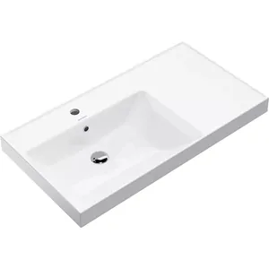 Раковина KERAMA MARAZZI Cubo левая подвесная/мебельная, 905х485х180, белая гл. CU.wb.90Lh