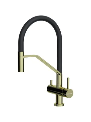 Смеситель для мойки Omoikiri LG-BL светлое золото, с краном для питьевой воды 4994546