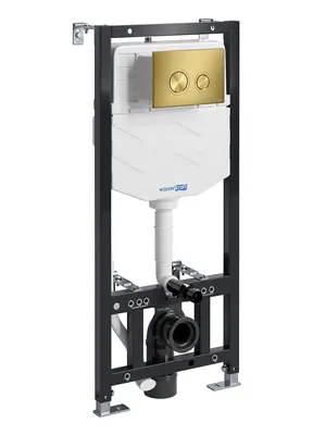 Инсталляция для унитаза WasserKRAFT с клавишей, золото матовое 10TLT.010.ME.MG01