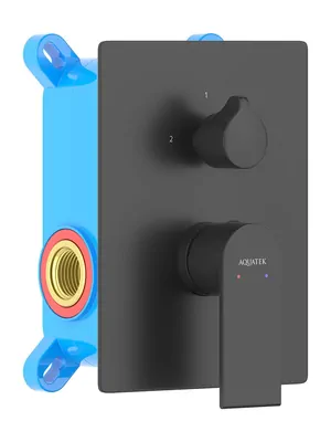 Смеситель для ванны/душа Aquatek AQ1446MB встраиваемый, 2 режима, однозахватный, черный матовый